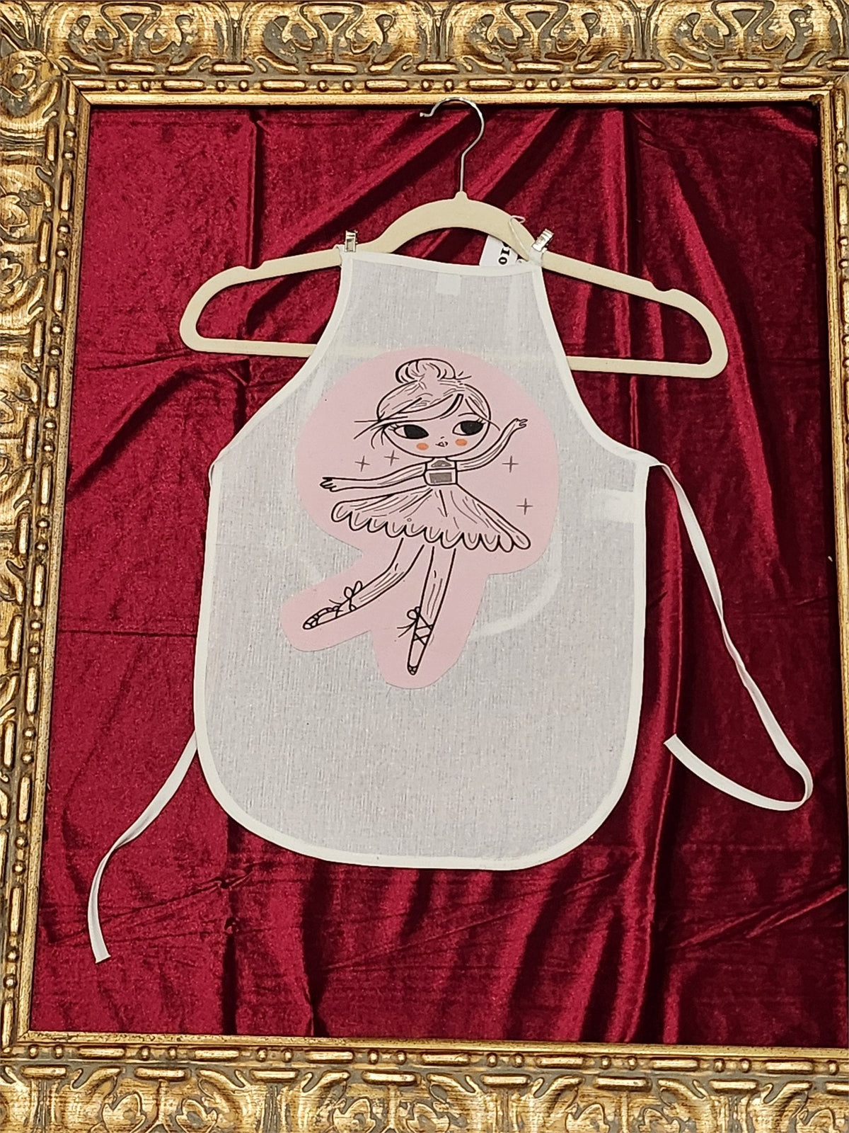 Little Ballerina White Cotton Kids Apron