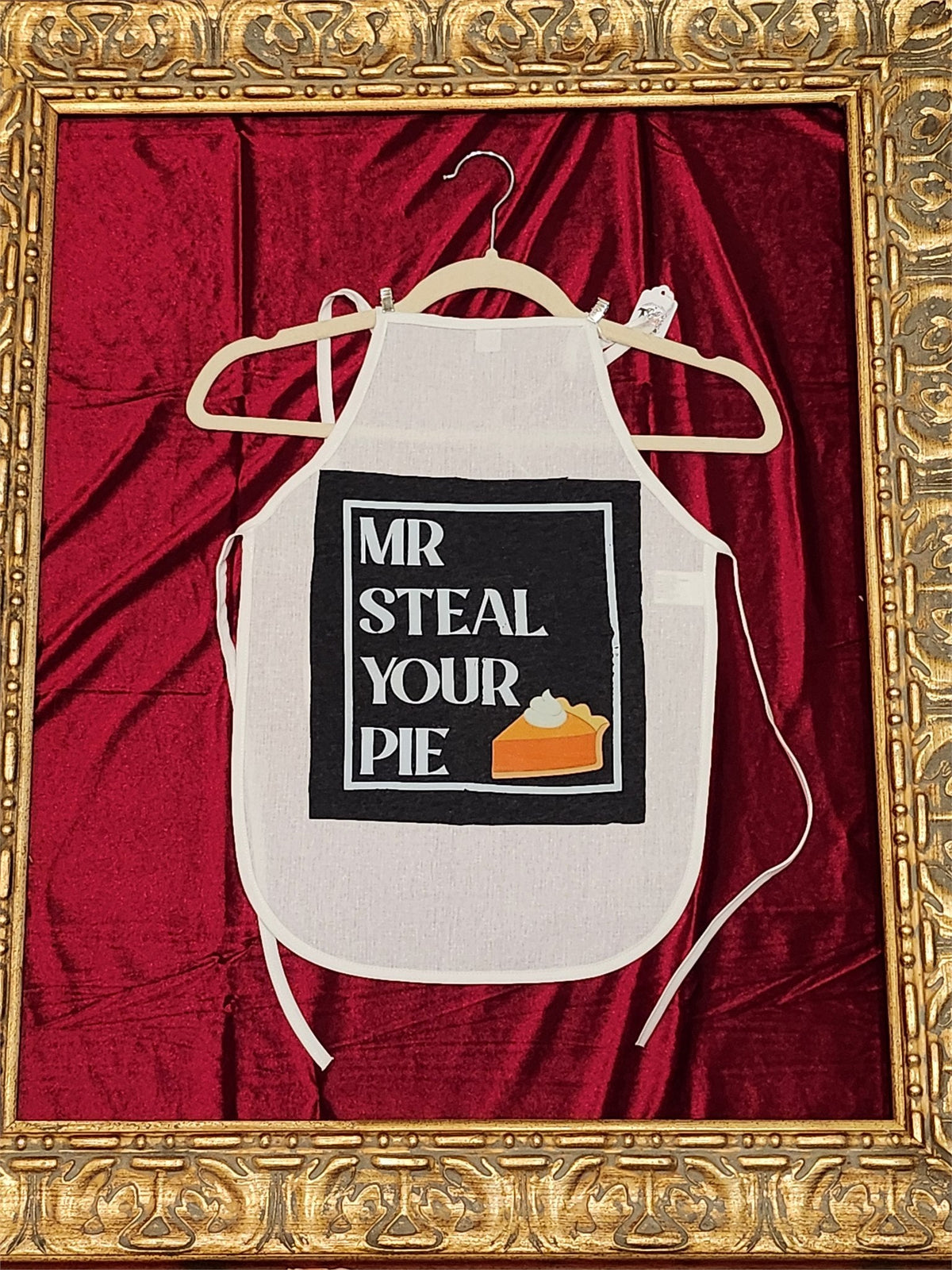 Mr. Steal Your Pie White Cotton Kids Apron