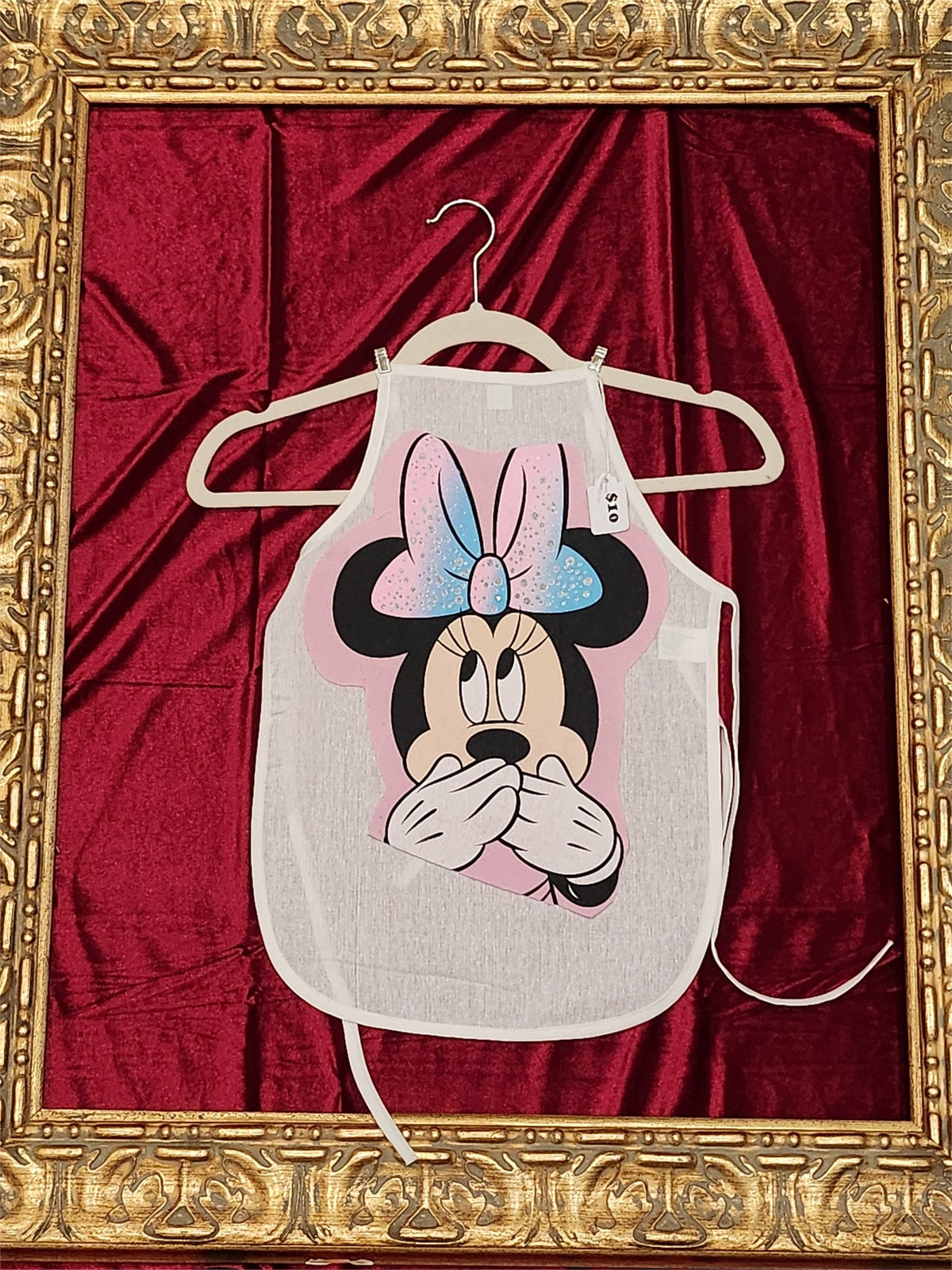 Pink Minnie Mouse White Cotton Kids Apron