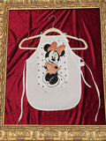 Red Glitter Minnie Mouse White Cotton Kids Apron