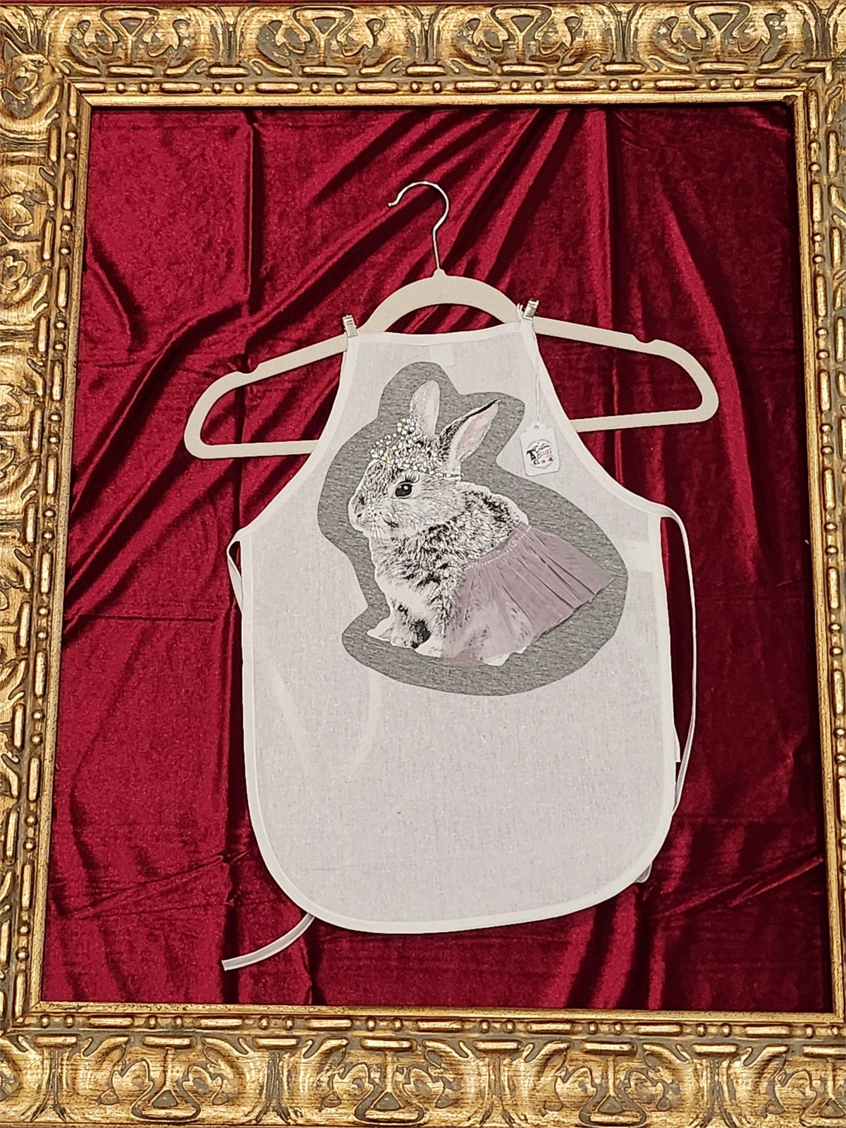 Princess Ballerina Bunny White Cotton Kids Apron