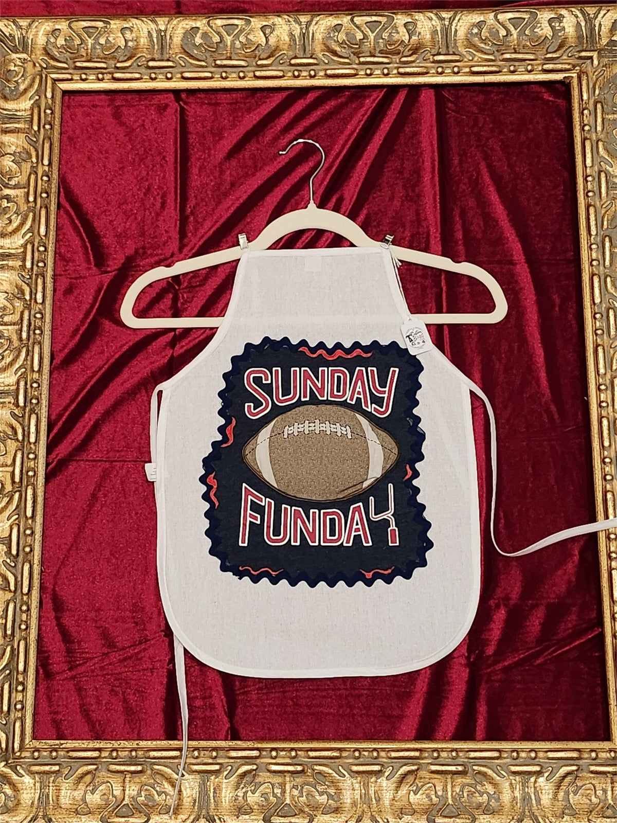 Sunday Funday Football White Cotton Kids Apron