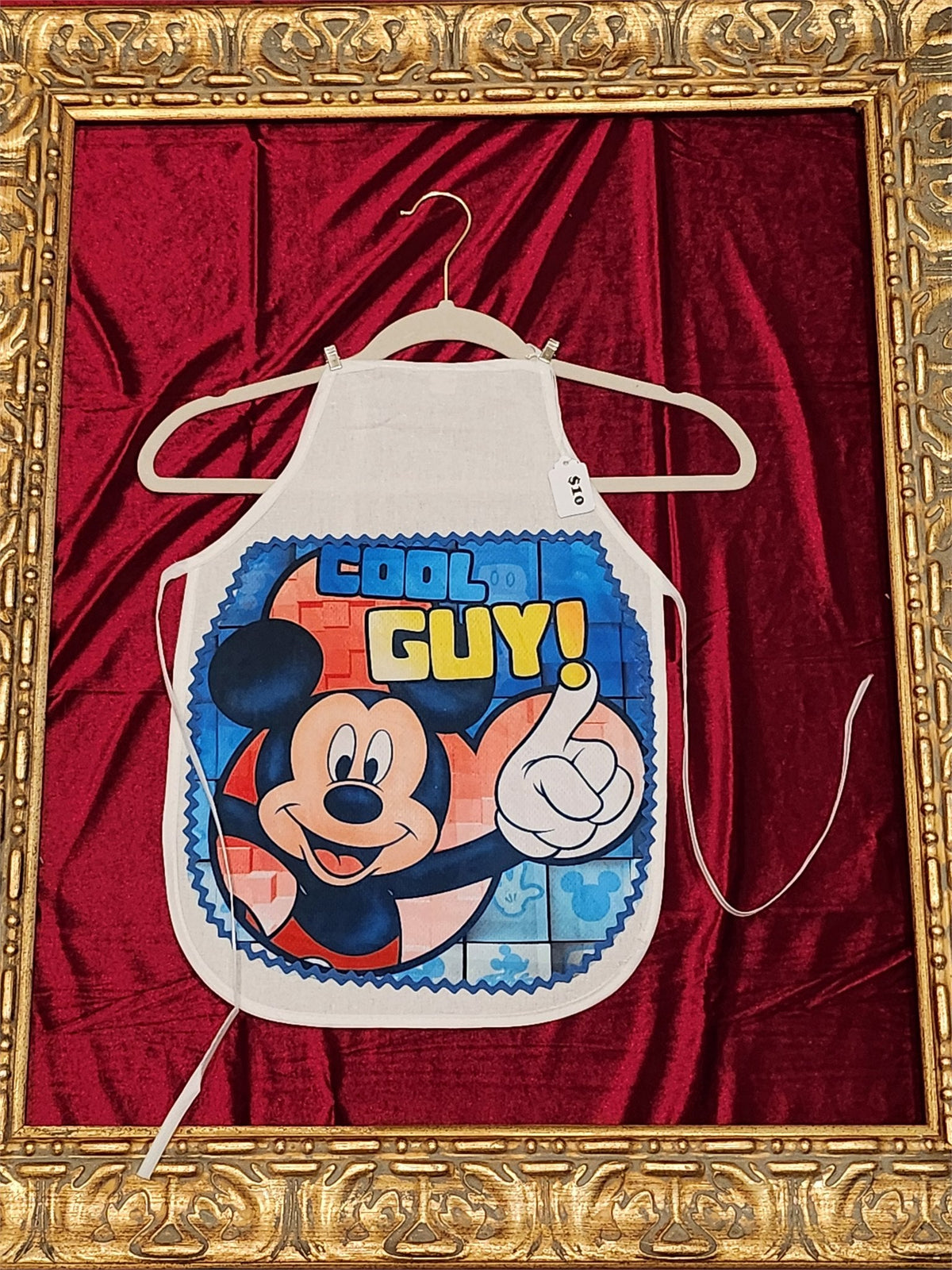 Cool Guy Mickey Mouse White Cotton Kids Apron