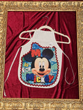 M Is for Mickey White Cotton Kids Apron