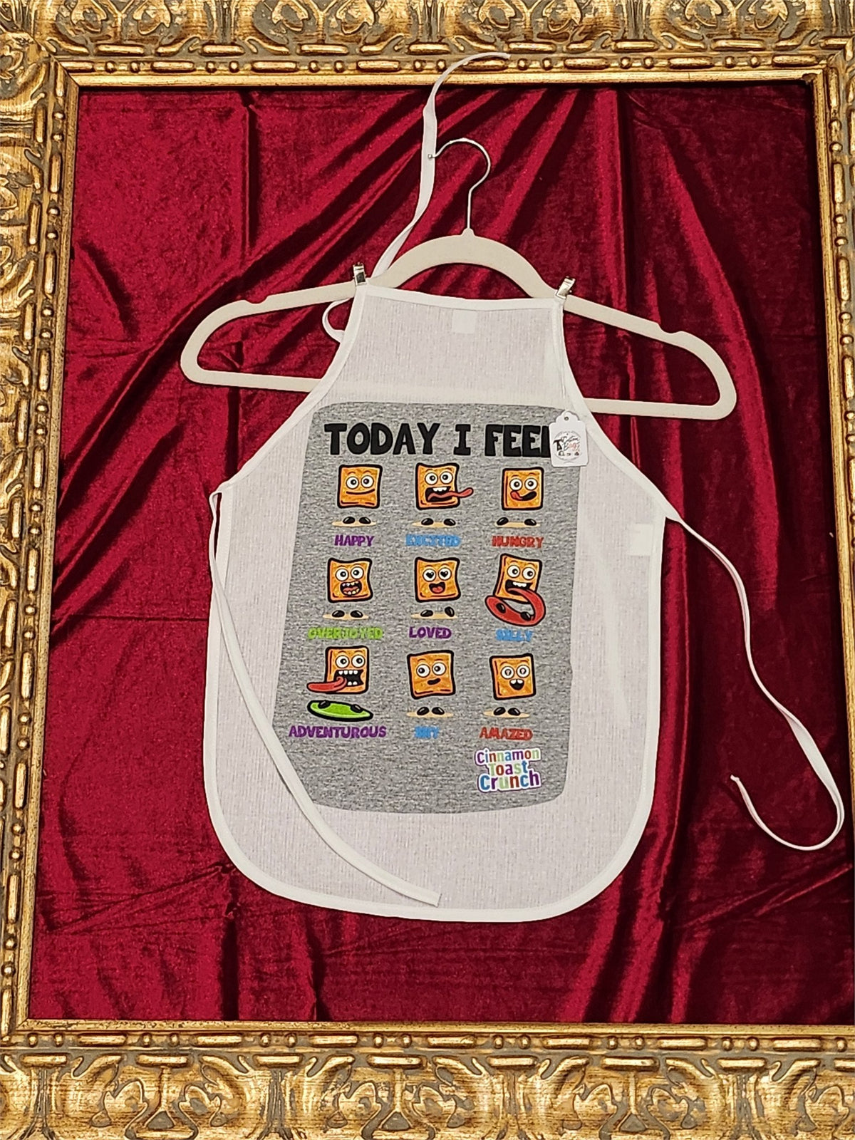 Today I Feel Cinnamon Toast Crunch White Cotton Kids Apron