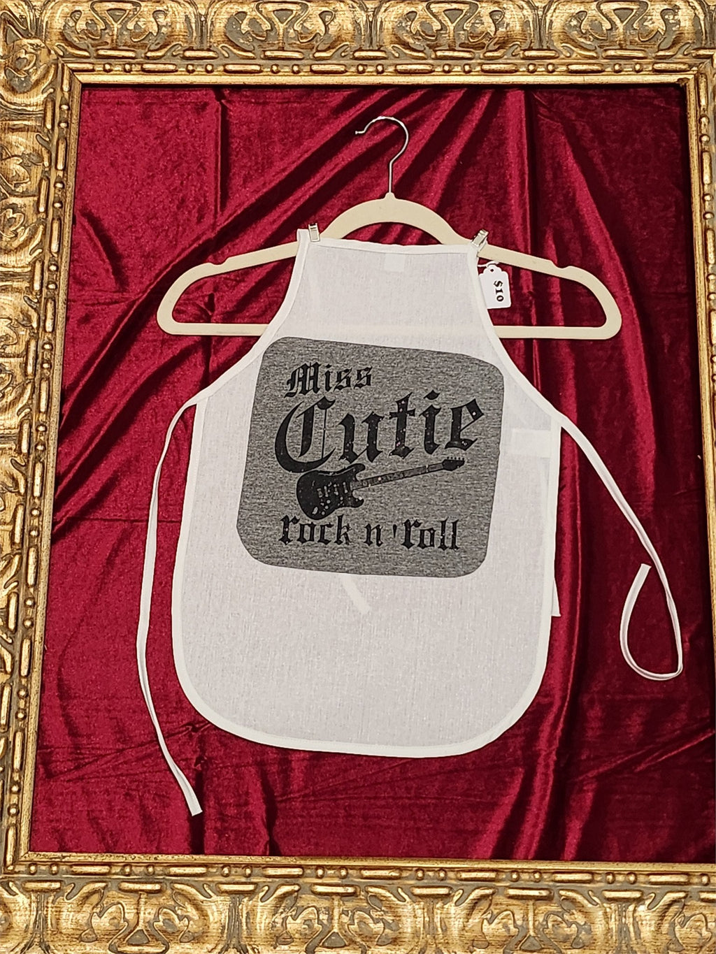 Miss Cutie Rock ’n’ Roll White Cotton Kids Apron