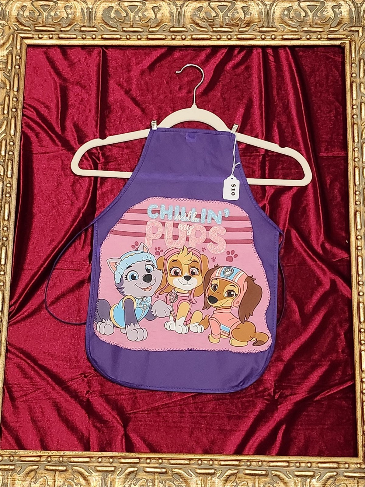 Chilling with My Pups Purple Children's Apron