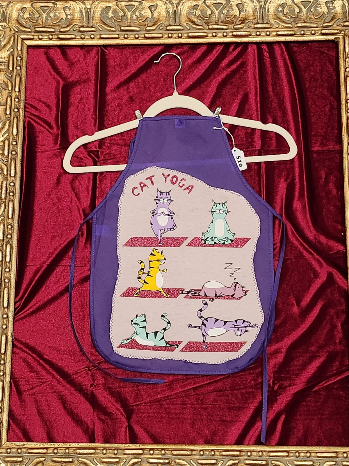Cat Yoga Purple Children's Apron