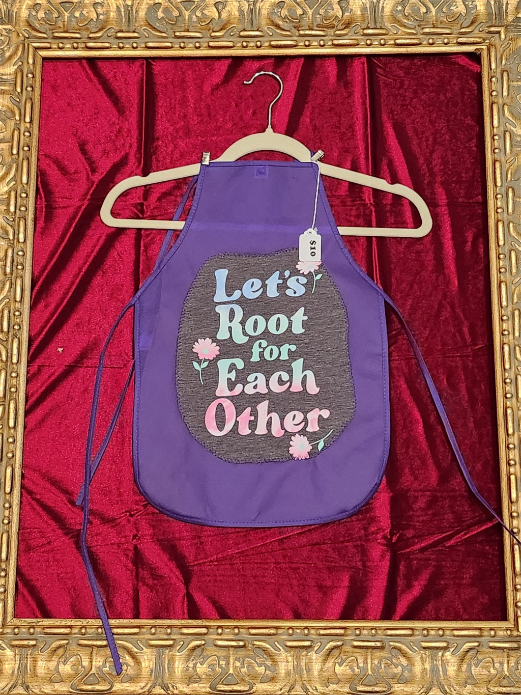 Let's Root for Each Other Purple Children's Apron