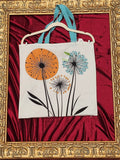 Dandelion Dreams Large Everyday Tote – One-of-a-Kind Teal Handle Carryall | Custom TBags