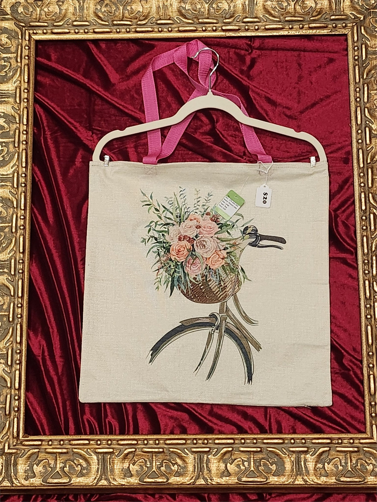 Flowers on a Bike Large Tote Bag – One-of-a-Kind Everyday Carryall | Custom TBags