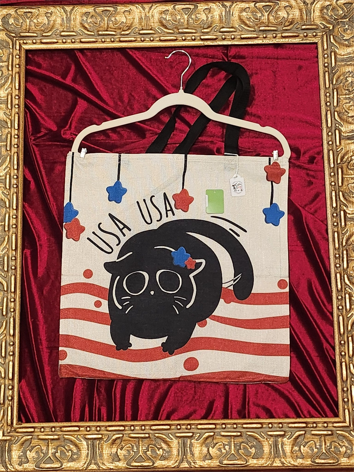 Black Cat USA Large Tote Bag