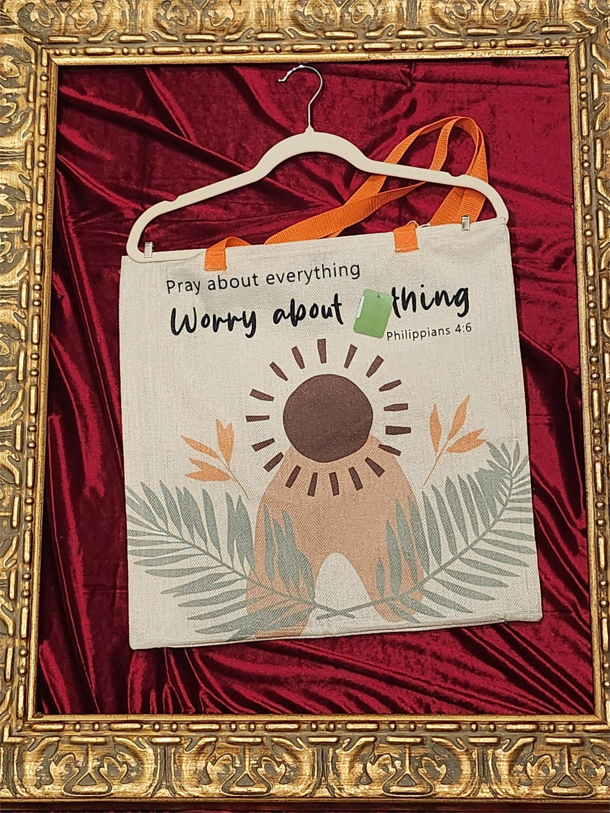 Pray About Everything Large Tote Bag