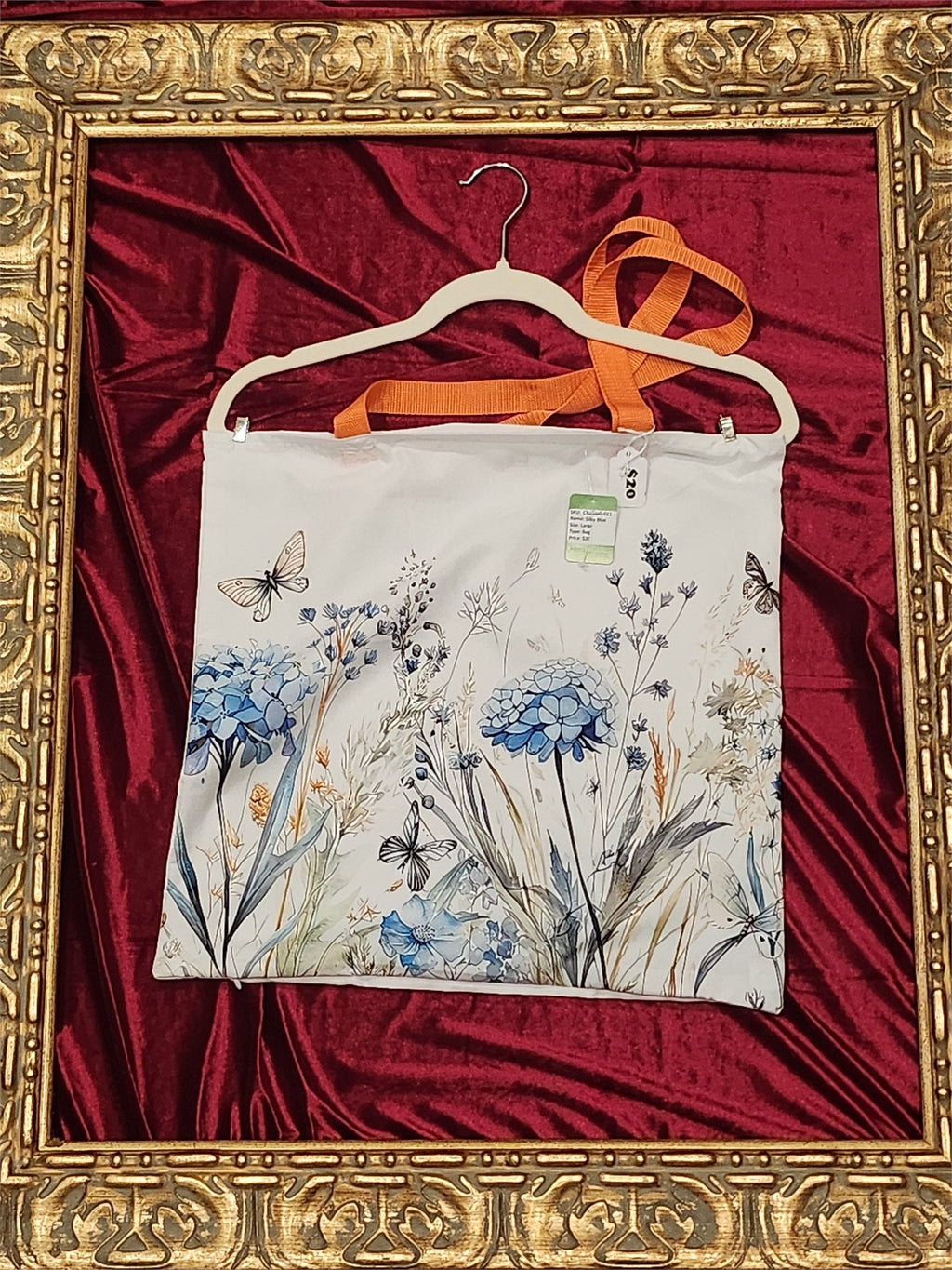 Silky Blue Flowers Large Tote Bag