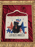 Black Cat God Bless America Large Tote Bag