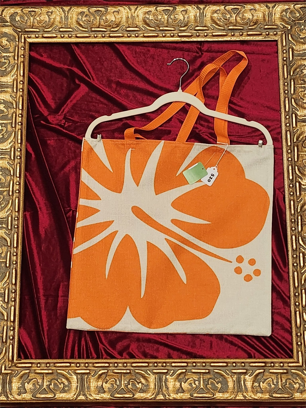Big Orange Flowers Large Tote Bag