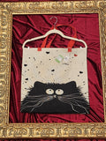 Black Cat w/ Black Hearts Large Tote Bag