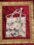 Grey & White Floral Large Tote Bag | One-of-a-Kind Custom TBags