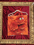 Orange Flowers Large Tote Bag | Bright One-of-a-Kind Custom TBags