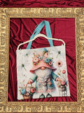 Green & Pink Gnome Large Tote Bag | Whimsical Garden Custom TBags