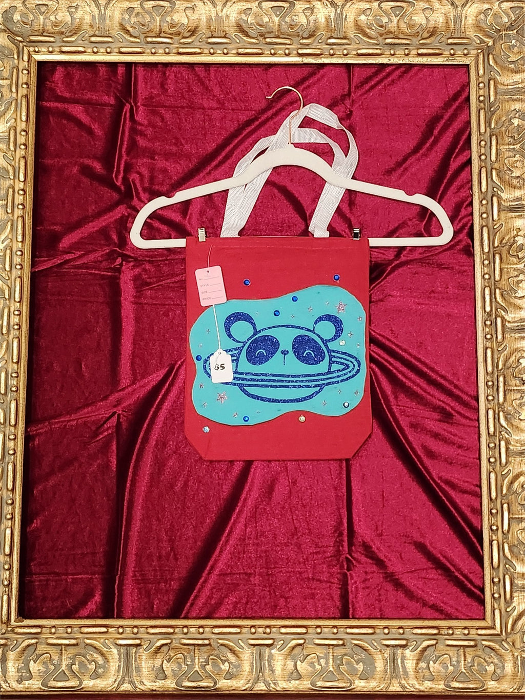 Space Panda Small Tote Bag | Whimsical One-of-a-Kind Custom TBags
