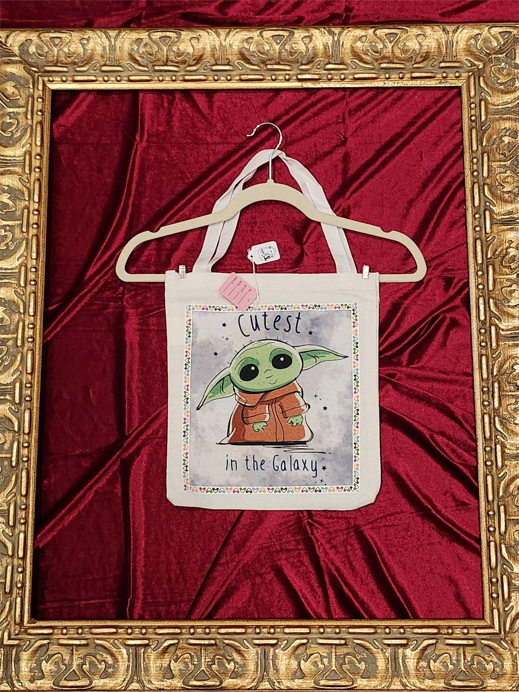 Cutest in the Galaxy Grogu Small Tote Bag | One-of-a-Kind Custom TBags