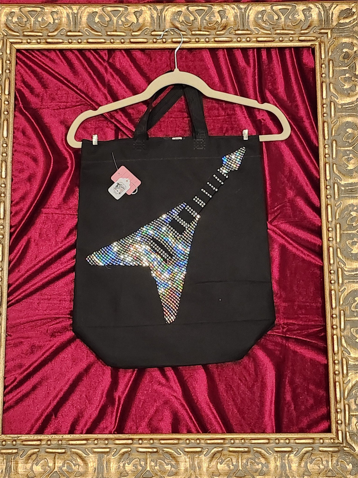 Rhinestone Guitar 2 Medium Tote Bag | One-of-a-Kind Custom TBags