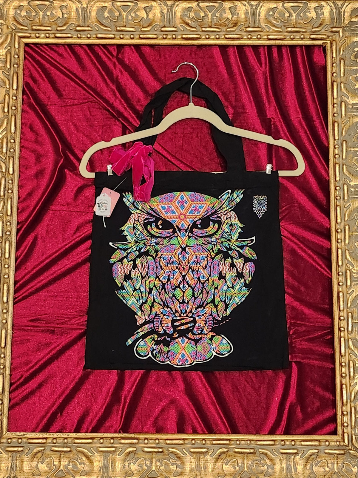 Neon Owl Medium Tote Bag | One-of-a-Kind Custom TBags