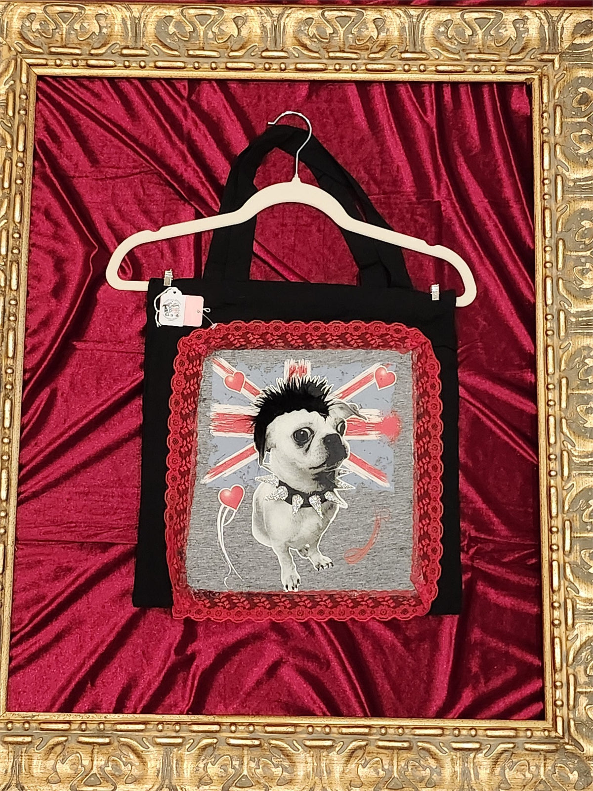 Rocker Pug Medium Tote Bag | One-of-a-Kind Custom TBags