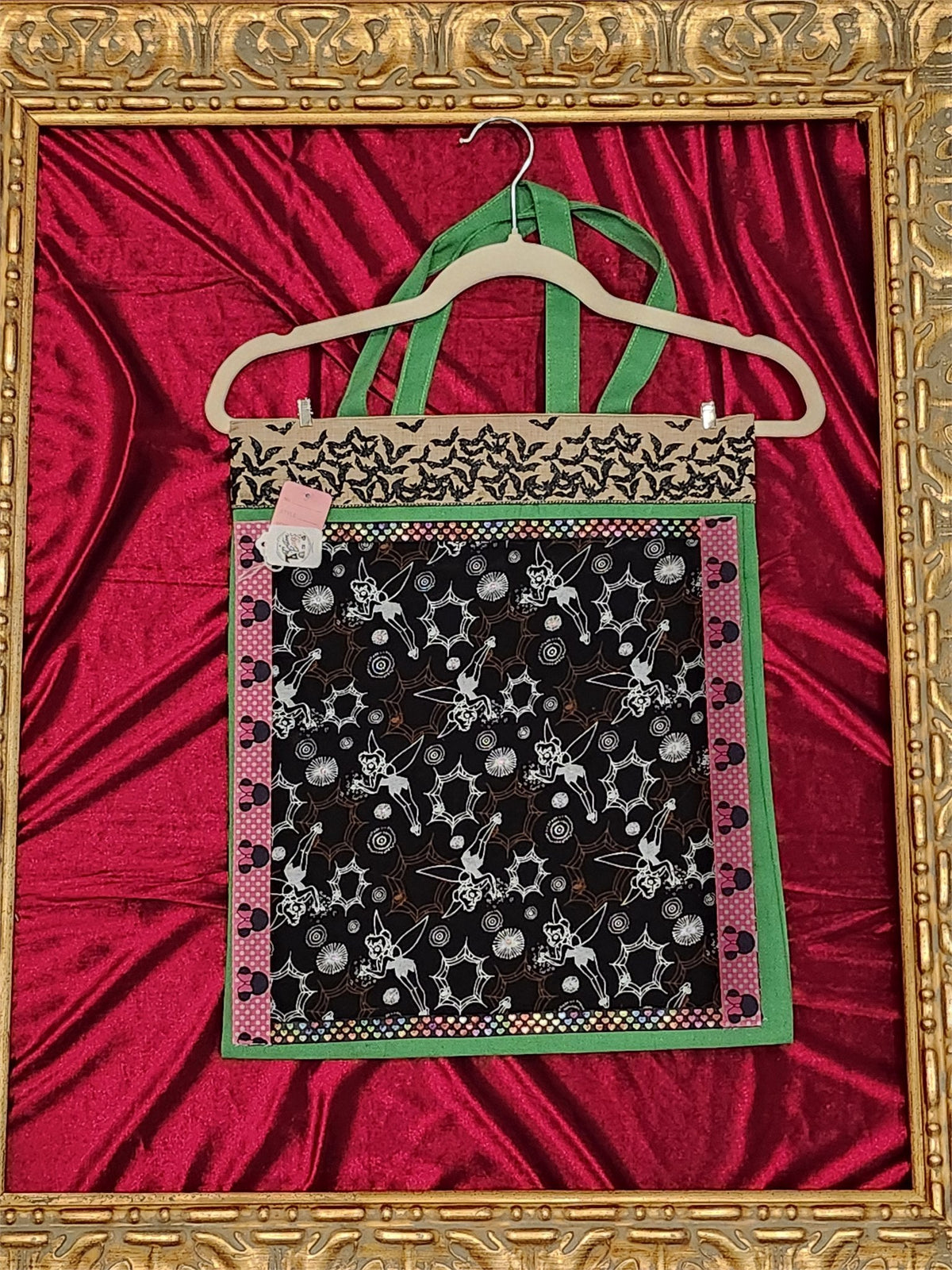 Tink with Web Medium Tote Bag - Green Handles | One-of-a-Kind Custom TBags
