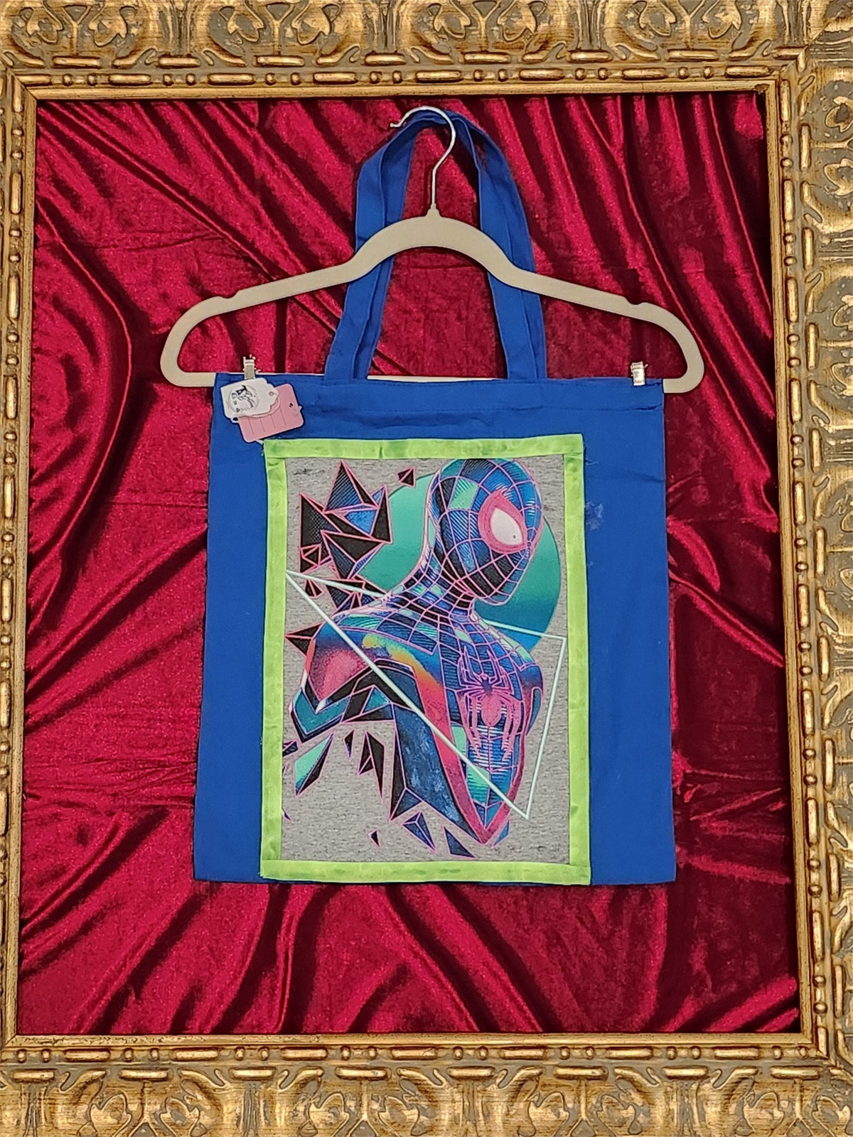 Spider-Man Medium Tote Bag - Blue Handles | One-of-a-Kind Custom TBags