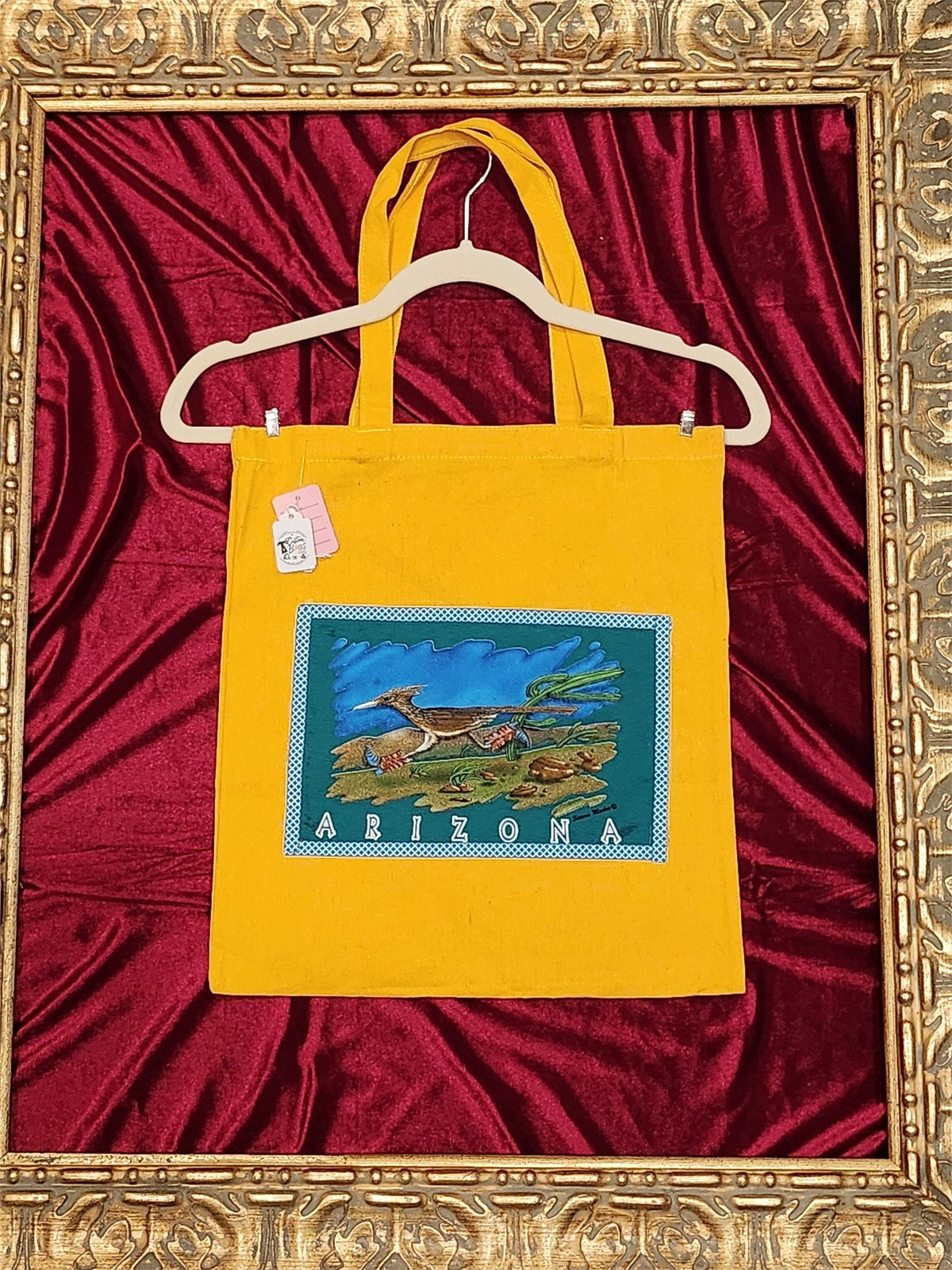 Gold Roadrunner Arizona Medium Tote Bag | One-of-a-Kind Custom TBags