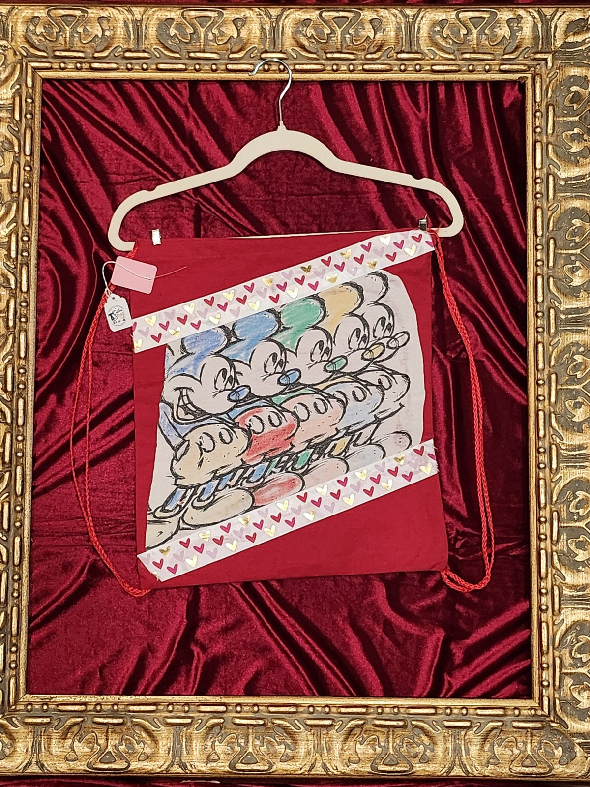 Mickey Friends Red Drawstring Backpack | One-of-a-Kind Custom TBags