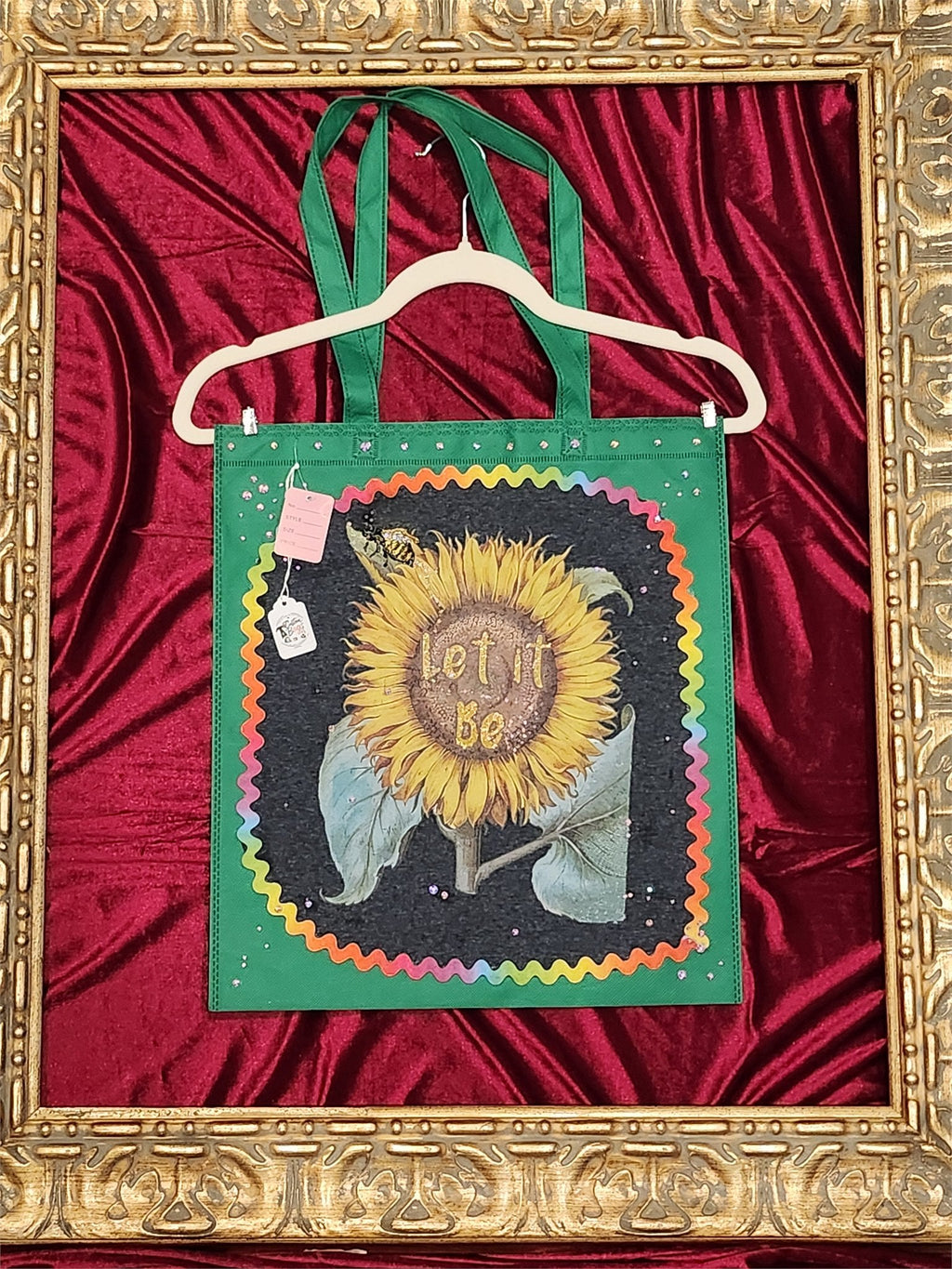 Let It Be Sunflower Green Medium Tote Bag | One-of-a-Kind Custom TBags