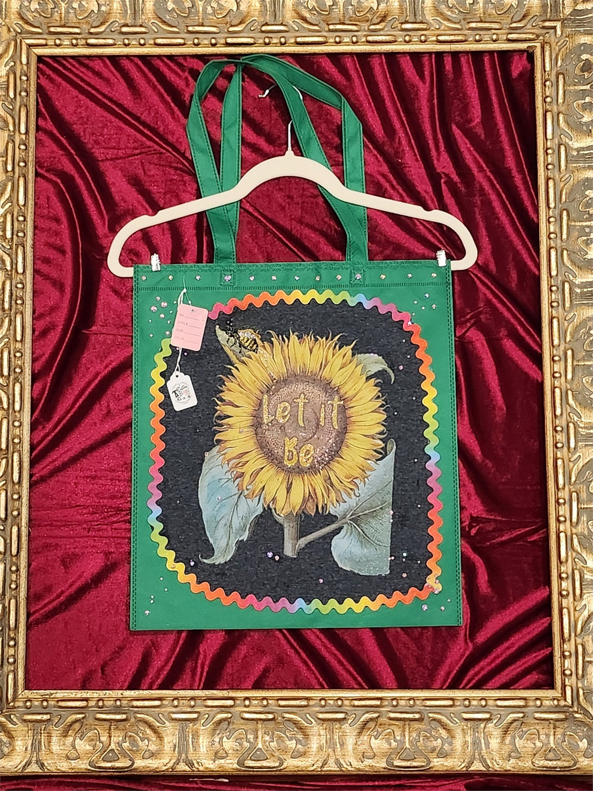 Let It Be Sunflower Green Medium Tote Bag | One-of-a-Kind Custom TBags