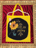 Choose Joy in the Journey Yellow Medium Tote Bag | One-of-a-Kind Custom TBags