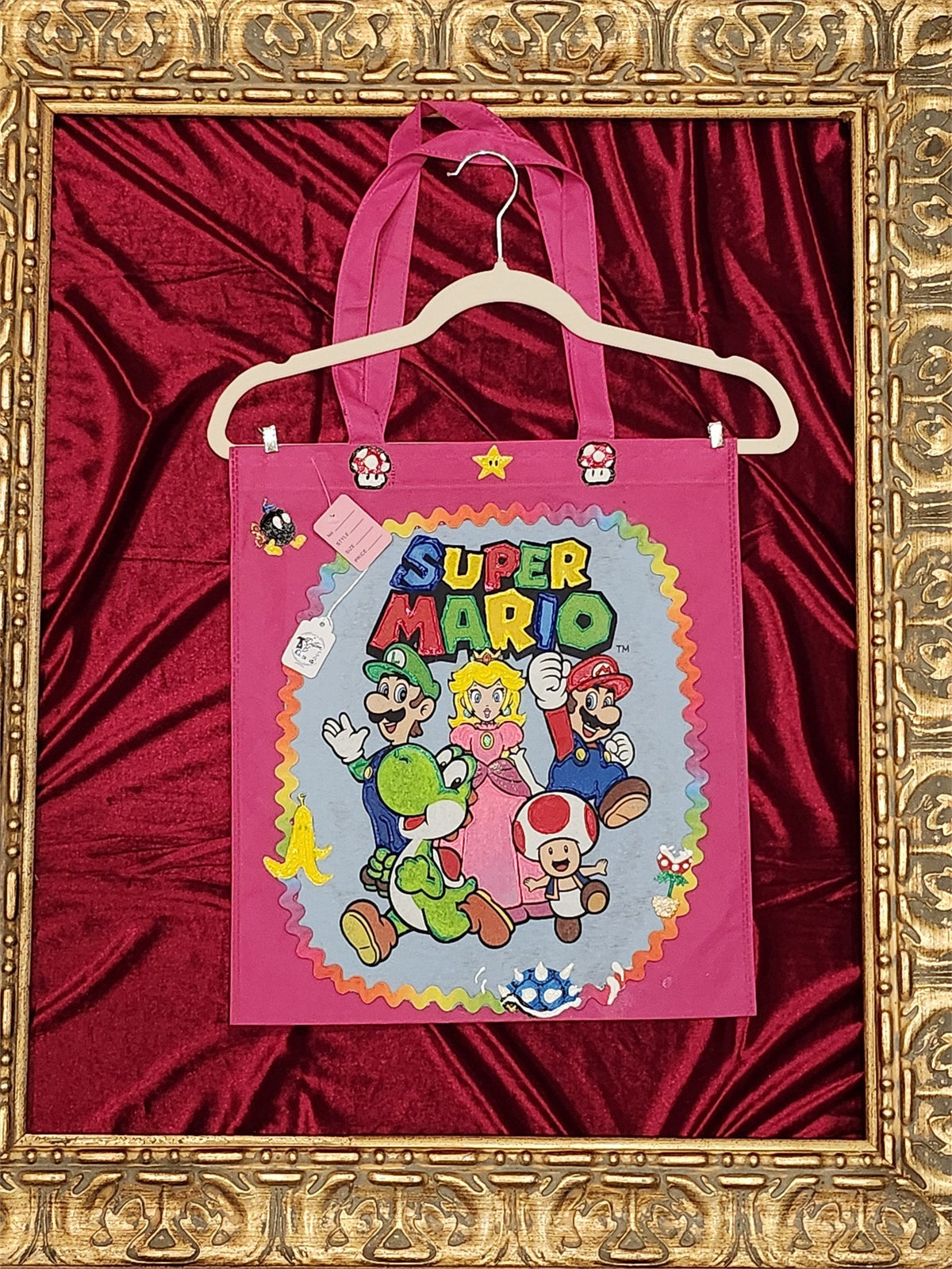 Super Mario Brothers Pink Medium Tote Bag | One-of-a-Kind Custom TBags