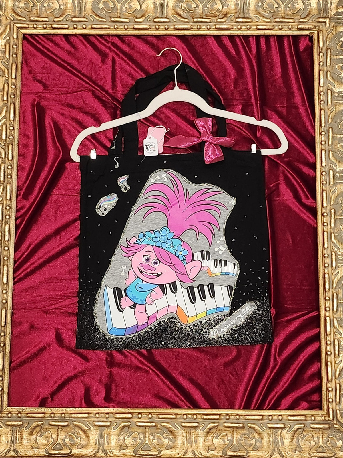 Troll Music Black Medium Tote Bag | One-of-a-Kind Custom TBags