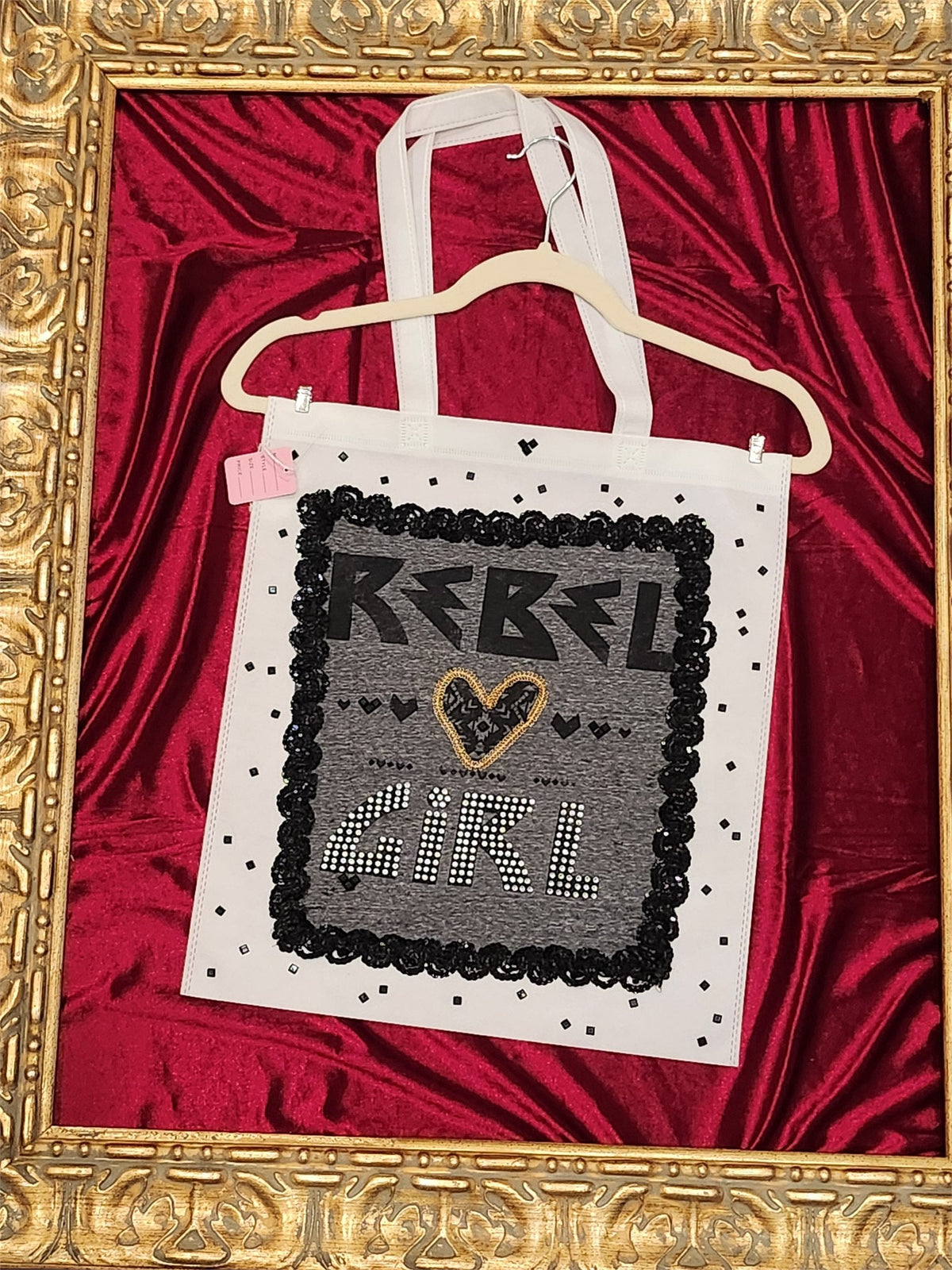 Rebel Girl White Medium Tote Bag | One-of-a-Kind Custom TBags