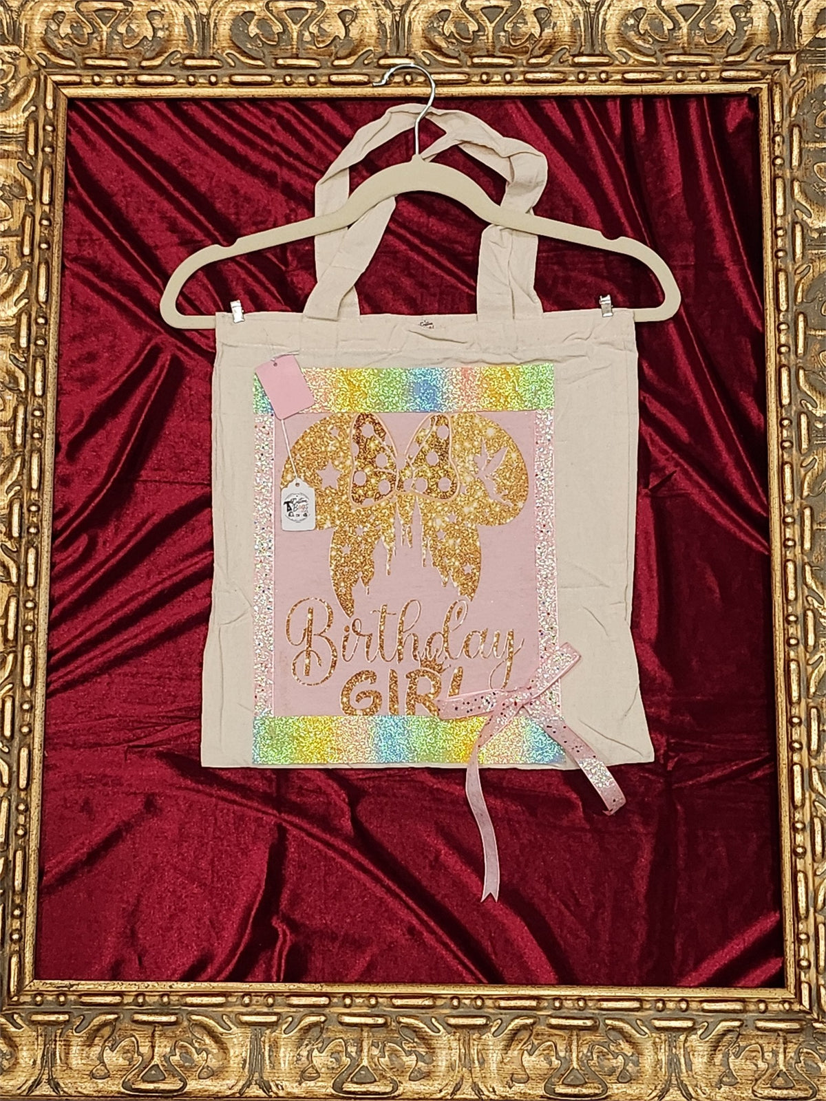 Minnie Birthday Girl Cream Medium Tote Bag | One-of-a-Kind Custom TBags