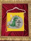 Dinosaur Struggle Is Real Yellow Drawstring Backpack | One-of-a-Kind Custom TBags