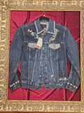 One-of-a-Kind Pearl & Wildflower Upcycled Denim Jacket – Women’s Small