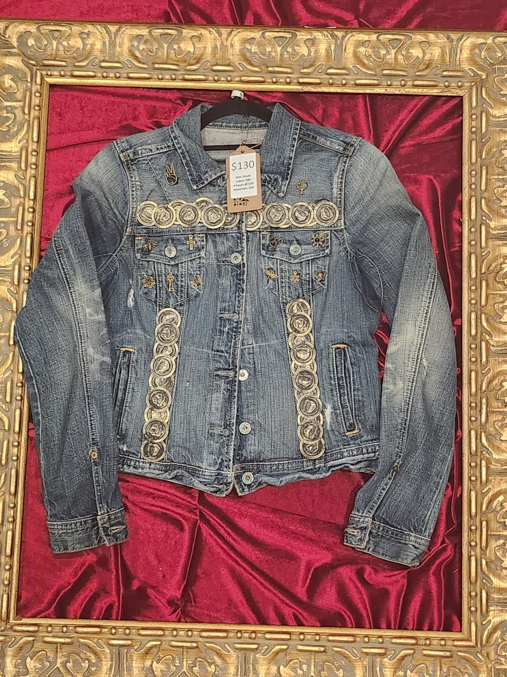 One-of-a-Kind Collector Animal & Coin Upcycled Denim Jacket – Women’s Small