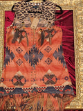 One-of-a-Kind Southwestern Feathered Long Vest – Women’s Small