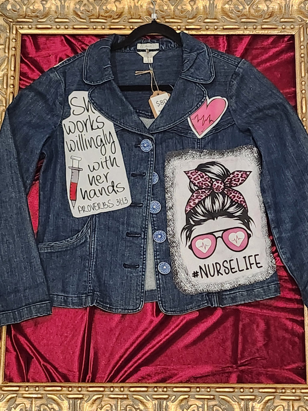 Support Your Local Nurse — One-of-a-Kind Nurse Appreciation Jean Jacket — Medium