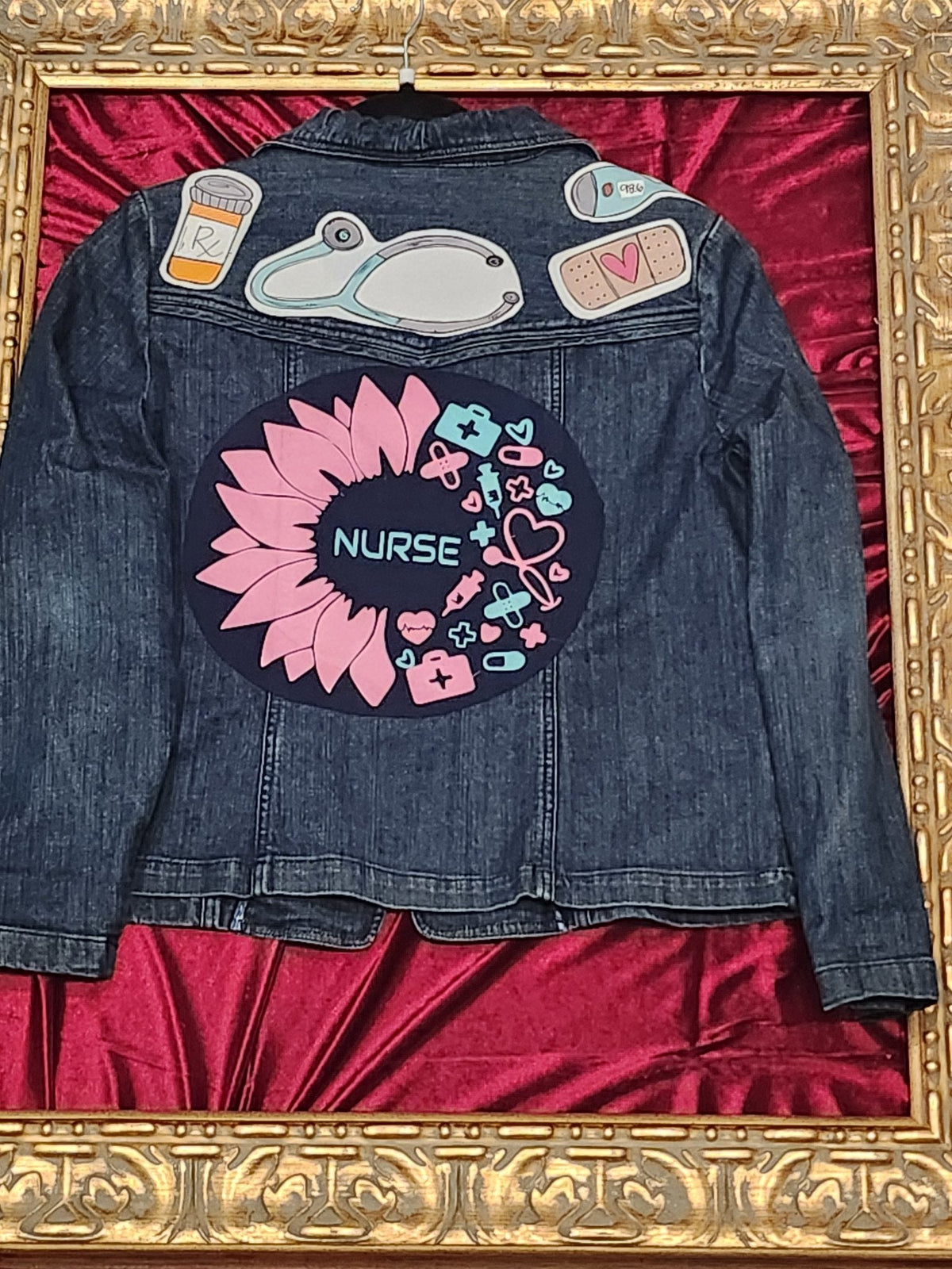 Support Your Local Nurse — One-of-a-Kind Nurse Appreciation Jean Jacket — Medium — additional view