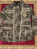 One-of-a-Kind Green Camo Queen Statement Jacket – Medium