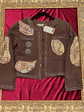 Scrollwork Rhinestone Brown Lightweight Jacket – Women's Large