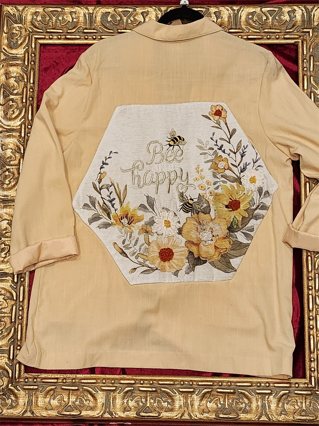 Bee Happy Pale Yellow Garden Statement Blazer – XL - additional view