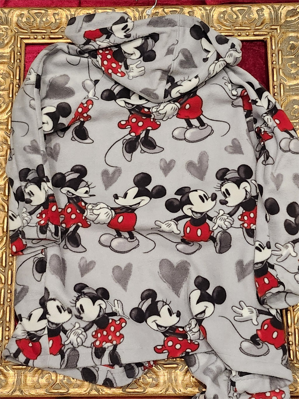 Cozy Mickey & Minnie Hooded Robe Cape – Soft Mid-Thigh Wrap – Size M - additional view